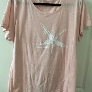 St. John's Bay Pink Starfish Tee
